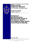 Analysis of Bechtel/Parsons Brinckerhoff's Reply to The Boston Globe's Investigative News Series Concerning the Big Dig