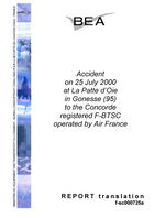 Accident on 25 July 2000 at La Patte d'Oie in Gonesse (95) to the Concorde Registered F-BTSC Operated By Air France