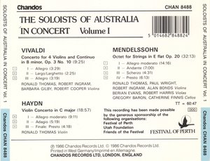 The Soloists of Australia in Concert, Volume 1 The Soloists of Australia in Concert, Volume 1