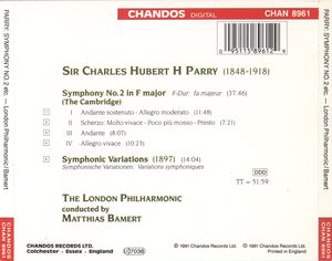 Parry: Symphony No. 2 in F major (The Cambridge)|Symphonic Variations
