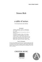 a table of noises (Solo Percussion Part), C Major