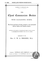 The Chant Communion Service