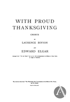 With Proud Thanksgiving, Op. 80/3