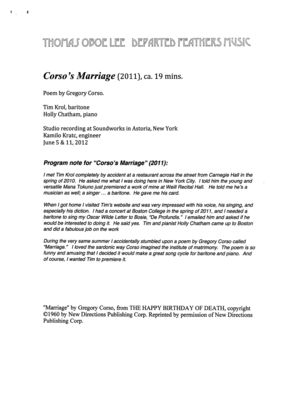 Corso's Marriage
