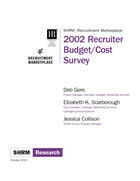 2002 Recruiter Budget/Cost Survey