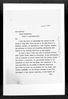 Letter from Charles E. Hughes to Rep. Wells Goodykoontz Regarding Armenia, July 15, 1921