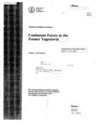 Combatant Forces in the Former Yugoslavia, Volume 1