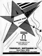 Event Flyer for Thursday, September 24 at the Tunnel [Club]
