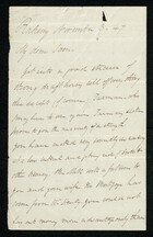 Incomplete Letter to My dear Sam, November 3, 1847