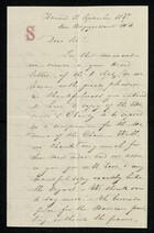 Letter from Anthony Sasso to Samuel Pratt Winter, September 11, 1867