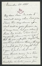 Letter from Arbella Winter Cooke to My dear Sam, December 28, 1888