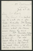 Letter from Annie Fitzpatrick to Samuel Winter Cooke, July 4, 1912