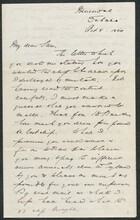 Letter from Cecil Trevor Cooke to My dear Sam, October 8, 1884