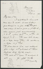 Letter from Cecil Trevor Cooke to My dear Sam, February 10, 1885