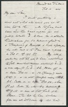 Letter from Cecil Trevor Cooke to My dear Sam, February 10, 1885