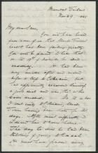 Letter from Cecil Trevor Cooke to My dear Sam, November 29, 1885