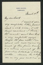 Letter from William Adlington Howitt to Edith Anderson, March 11