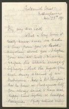 Letter from Annie Howitt to Edith Thompson, November 23, 1891