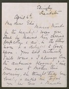 Letter from Agnes Howitt to Edith Thompson, April 6