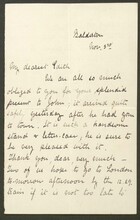 Letter from Alice Bakewell to Edith Thompson, November 3