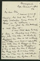 Letter from Robert Anderson to Edith Thompson, April 7, 1892