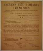 AMERICAN FOOD COMPANY 1900 CALENDAR