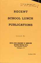 RECENT SCHOOL LUNCH PUBLICATIONS