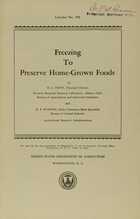 Freezing To Preserve Home-Grown Foods, Circular No. 709, August 1975