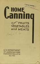 HOME Canning of FRUITS VEGETABLE and MEATS