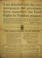I am delighted with the way newspapers and advertisers have supported the Food Fights for Freedom program