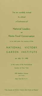 Invitation to the Conference of National Leaders on Home Food Conservation