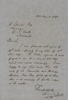 Letter from Robert Logan Jack to A. Spencer, March 23, 1893