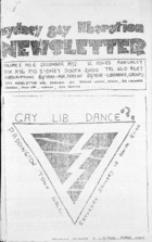 Sydney Gay Liberation Newsletter  - Vol 1, no. 6, December 1972