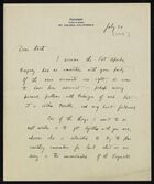Letter from Alfred L. Kroeber to Ruth Benedict, July 30. 1931