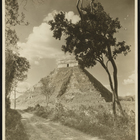 Black and White  Photograph of El Castillo, Chichen Itza, Yucatan