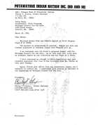 Philip V. Alexis (Tribal Chairman of the Pokagan Band of Potawatomi Indians) to Betty Boone (Coordinator, Pilot Programs of the Michigan Council for the Arts), DeWitt, Mich., 30 March 1983, with Enclosure: Interim Report on Pilot Program, Grant #3P 0620E, Black Ash Basket Project