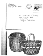 Barbara Paxson (artist of image) to Mr. and Mrs. Michael Daugherty, St. Joseph, Mich., 23 December 1992, featuring image of basket