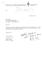 Jockel's Books Order, October 18, 1971