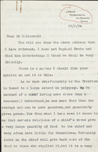 Letter from Leo Austen to Bronislaw Malinowski, Sept. 22, 1934