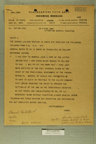 Memo Translating Telegram from Gen. Doyen, Stating Intention to Prevent Allied Military Government in Italy, June 1945