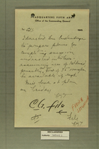 Hand-Written Note from Gen. Truscott to C/S Discussing ''French Situation''