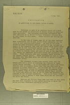 Memorandum on Activities of the French Troops in Aosta, May 14, 1945