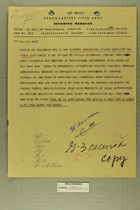 Incoming Message from 15 Army GP to CG 5th Army, May 7, 1945