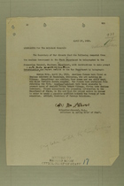 Memo from the Brigadier-General, N.A. to The Adjutant General, April 17, 1918