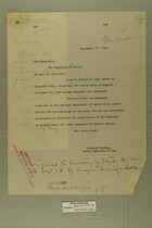 Memo from Benedict Crowell to The Secretary of State - September 20, 1918