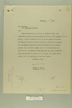 Memo from Newton D. Baker to The Secretary of Labor, November 21, 1918
