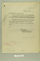 Memos from Henry Jervey and Newton D. Baker re: Destruction by Fire of Camp at Yuma, Arizona, Nov-Dec 1918