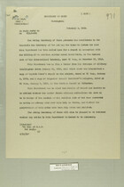 Memo from the Acting Secretary of State to the Secretary of War, February 4, 1919