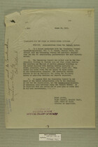 Memo from Henry Jervey re: Accommodations Along the Mexican Border, March 22, 1919