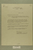 Memo from E. D. Anderson re: Letter from Congressman Sumners Enclosing Telegram Protesting Against Building Adobe Barracks for Troops on Mexican Border, April 12, 1919